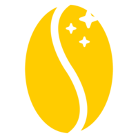 A single coffee bean with a shimmer on it