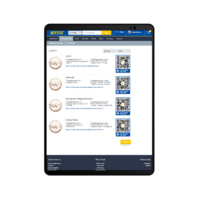 A tablet with V-Hub on the display