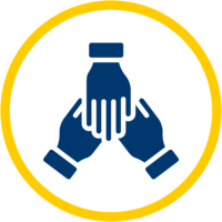 Three hands on top of each other. They show cohesion.