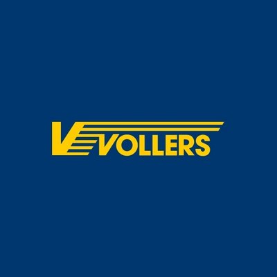 The yellow Vollers logo on dark blue ground