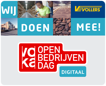 Illustration with the ‘open Bedrijven dag’ logo and individual photos by Vollers.